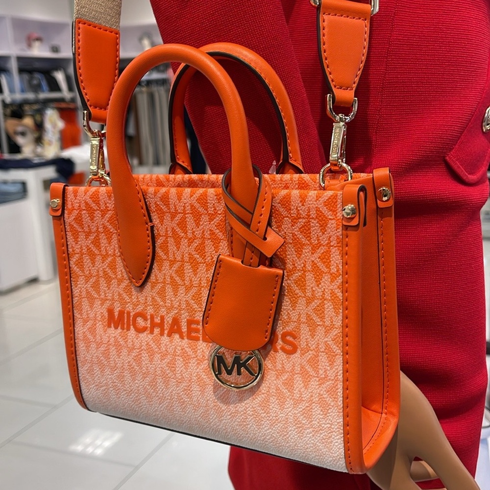 Michael Kors Mirella Extra-Small Ombré Logo Crossbody Shopper XBODY 
Poppy 
NWT - Picture 2 of 16